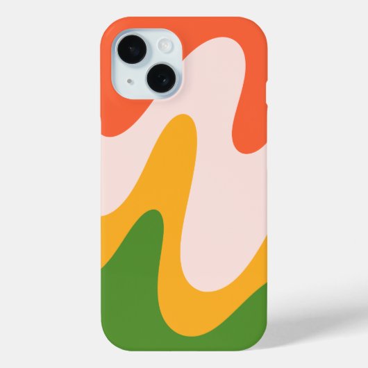 抽象的な波状流体形状のiPhone 15ケース Case-Mate iPhoneケース (裏面)