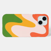 抽象的な波状流体形状のiPhone 15ケース Case-Mate iPhoneケース (裏面 (横))