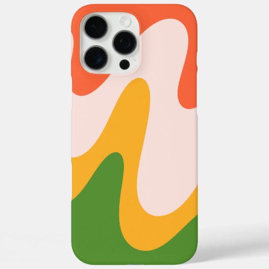 抽象的な波状流体形状 iPhone 16 Pro Max カバー (裏面)
