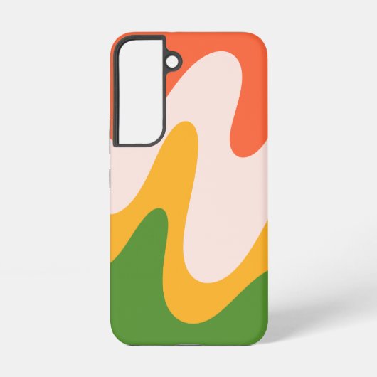 抽象的な波状流体形状 Samsung Galaxy S22 カー Galaxyケース (裏面)