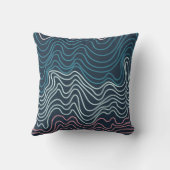 抽象的な波線のアート クッション (裏面)