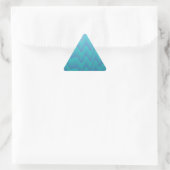 抽象的な波 ターコイズブルー 三角形シール (バッグ)