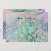 抽象的な波 ,ターコイズ ,青緑の結婚式 (正面/裏面)