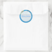 抽象的な波：丸い芸術本板ラベル ラウンドシール (バッグ)