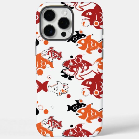 抽象的な泳ぐ魚のパターンデザイン Case-Mate iPhoneケース (裏面)