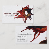 抽象的な流れの水彩画の塊ブラシストロークギャラリー 名刺 (正面/裏面)