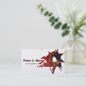 抽象的な流れの水彩画の塊ブラシストロークギャラリー 名刺 (スタンド正面)