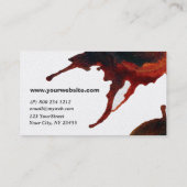 抽象的な流れの水彩画の塊ブラシストロークギャラリー 名刺 (裏面)