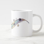 抽象的な流体波のアート グラフィックTシャツ ジャンボコーヒーマグカップ (右)