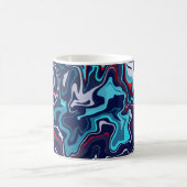 抽象的な流体波デザイン コーヒーマグカップ (中央)