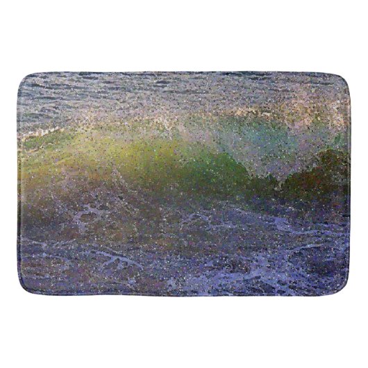 抽象的な海の波 バスマット (正面)