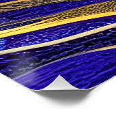 抽象的な海景 - 波紋の青と砂の色調33 ポスター (コーナー)