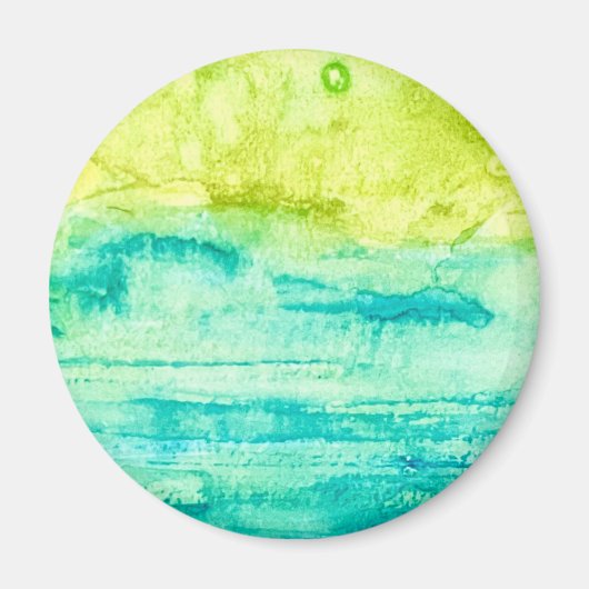 抽象的な海洋の水彩画 マグネット (正面)
