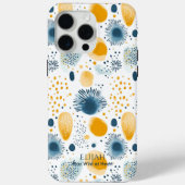 抽象的な海洋の花開き - ネイビーとマスタードの海 Case-Mate iPhoneケース (裏面)
