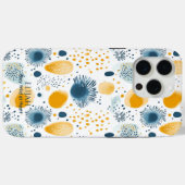 抽象的な海洋の花開き - ネイビーとマスタードの海 Case-Mate iPhoneケース (裏面 (横))