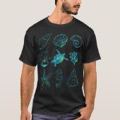 抽象的な海洋生物グリッドデザイン Tシャツ (正面)