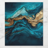 抽象的な海洋 ワインラベル (シングルラベル)