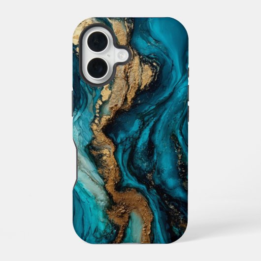 抽象的な海洋 iPhone 16ケース (裏面)
