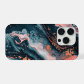 抽象的な液体の大理石 モダン iPhoneケース (裏面横)