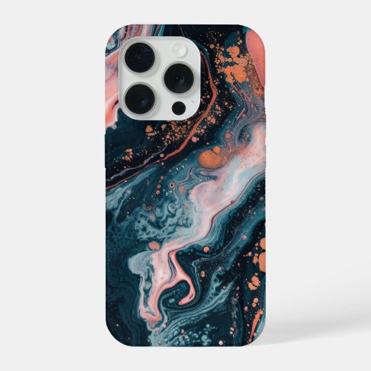 抽象的な液体の大理石 モダン iPhoneケース (裏面)