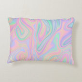 抽象的な液体の虹色のパステルカラーのデザイン アクセントクッション (裏面)