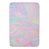 抽象的な液体の虹色のパステルカラーのデザイン バスマット (正面縦)