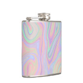 抽象的な液体の虹色のパステルカラーのデザイン フラスク (右)