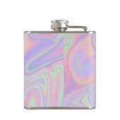 抽象的な液体の虹色のパステルカラーのデザイン フラスク (裏面)