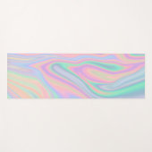 抽象的な液体の虹色のパステルカラーのデザイン ヨガマット (正面(横))