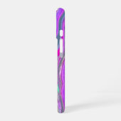 抽象的な液体ブルーグリーンカラー iPhone 16ケース (左側面)
