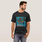 抽象的な淡水魚 虹鱒 オイルペイント Tシャツ (正面フル)