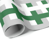 抽象的な深緑色、銀および白 ラッピングペーパー (ロールコーナー)