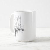 抽象的な混雑した街の風景 コーヒーマグカップ (正面左)