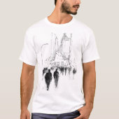 抽象的な混雑した街の風景 Tシャツ (正面)