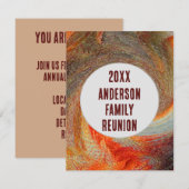 抽象的な渦巻きのファミリー リユニオン への招待状 招待状 (正面/裏面)