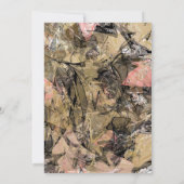 抽象的な渦巻きピンク ブラック ゴールドのパーティー招待状 招待状 (裏面)