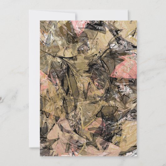 抽象的な渦巻きピンク ブラック ゴールドのパーティー招待状 招待状 (裏面)