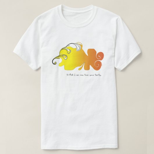 抽象的な渦巻き魚 - カラフルな新しい家族の仲間 Tシャツ (デザイン正面)