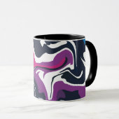 抽象的な渦巻き 冷たく大胆な色の世界 マグカップ (正面右)