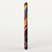 抽象的な渦巻き 青 赤 炎 iPhoneケース (右側)