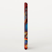 抽象的な渦巻き 青 赤 炎 iPhoneケース (左側)