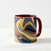 抽象的な温かみと涼しさが流れるパターン マグカップ (正面右)