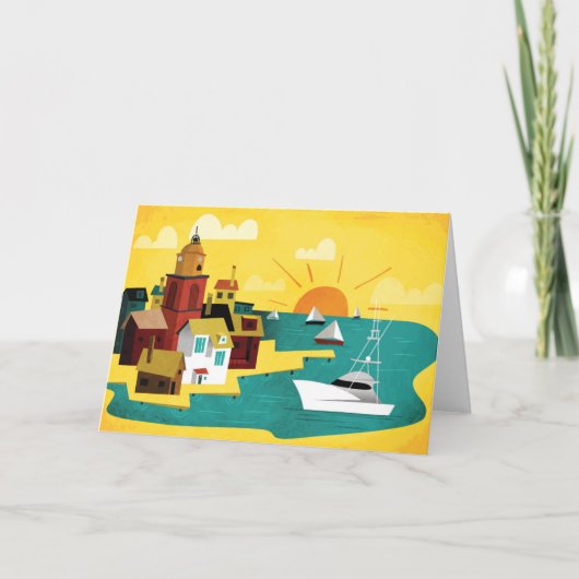 抽象的な港町 カード (正面)