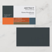 抽象的な濃紺及び錆ついたオレンジ 名刺 (正面/裏面)