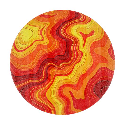 抽象的な火山の地形アート カッティングボード (正面)