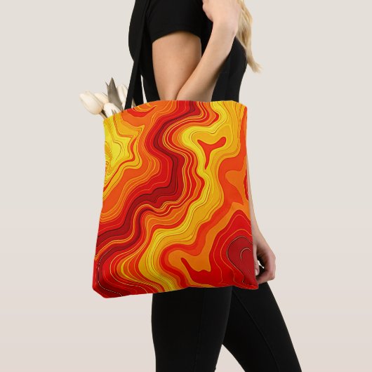 抽象的な火山地形アート トートバッグ (クローズアップ)