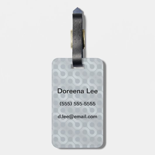 抽象的な灰色の流れの背景 ラゲッジタグ (裏面縦)