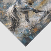 抽象的な灰色の馬の絵画 薄葉紙 (詳細)