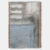 抽象的な灰色及び青の絵画 スローブランケット (正面縦)
