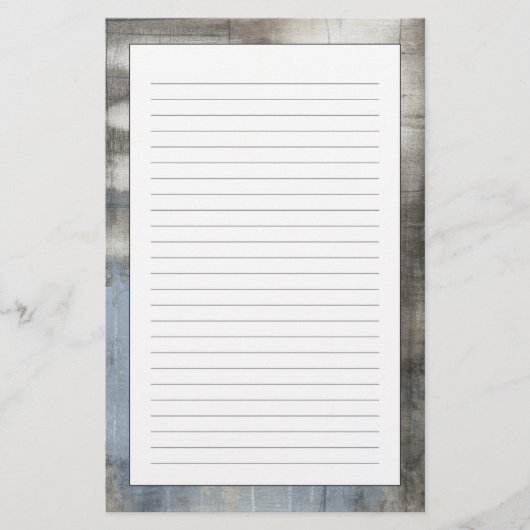 抽象的な灰色及び青の絵画 便箋 (正面)